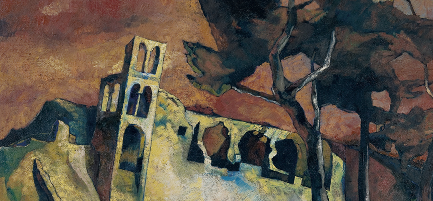 <b>PAPAGEORGIU Andrea | Különös romok (2009) | 200×137 cm, olaj, zsákvászon | AMA BOOK I. | részlet</b>